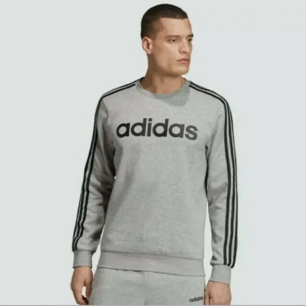 Adidas Men’s Essentials Three Stripes Fleece Crewneck Sweatshirt, Adidas Top